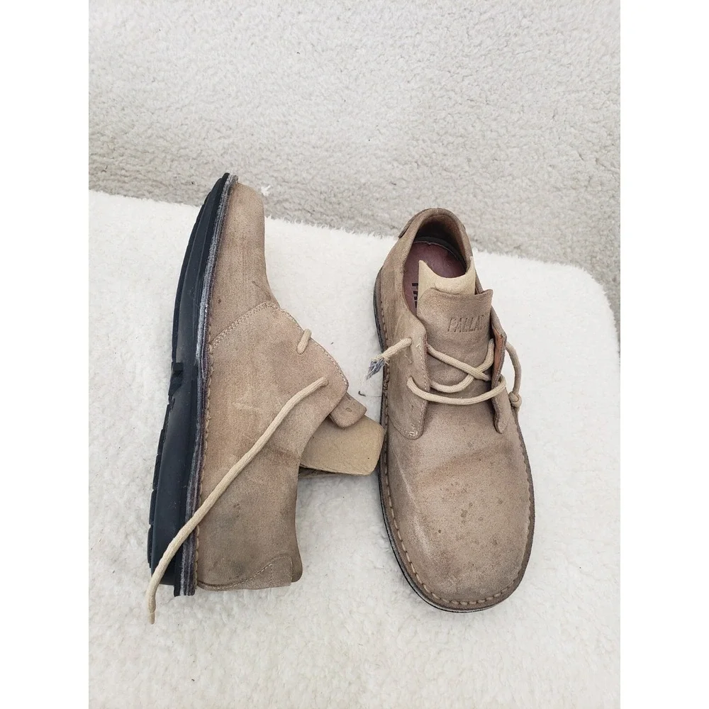 Palladium Men Oxford 40 Beige Suede‎ Leather Lace Up Comfort Casual Shoes US 7